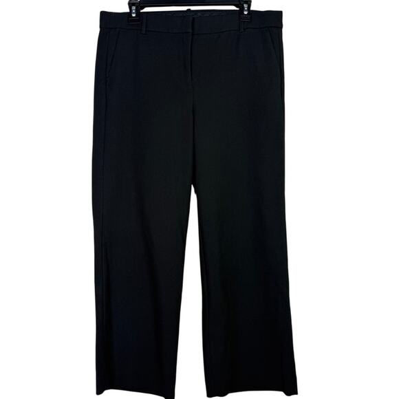 J. Crew High Rise Peyton Crop Wide Leg Stretch Trouser Pants Pockets 14 T Black - Picture 12 of 15